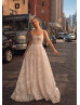 Square Neck Ivory All Over Lace Timeless Wedding Dress
